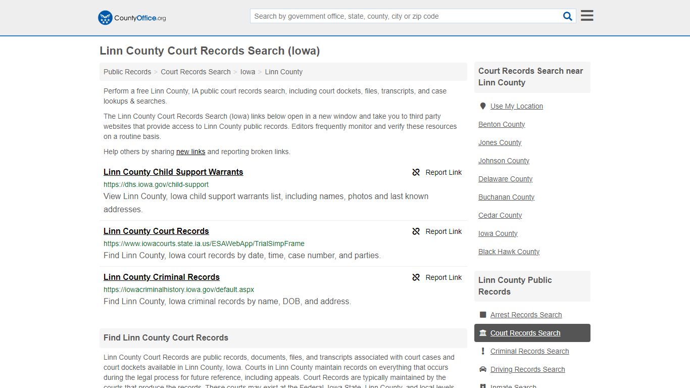 Linn County Court Records Search (Iowa) - County Office